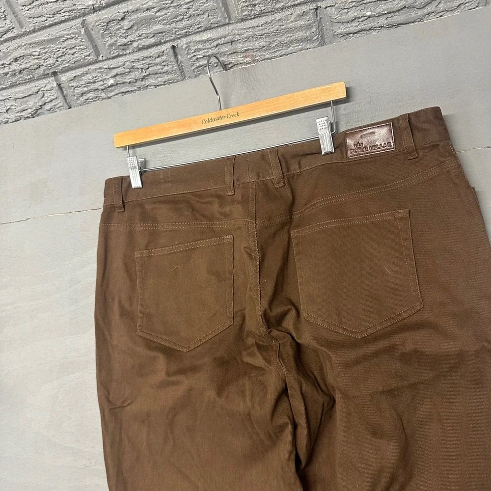 Peter Millar Mens Brown 5-Pocket Straight Leg Twill Pants 40x28.5 Luxury‎ Casual